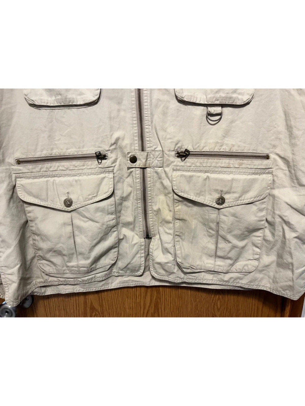Vintage Eddie Bauer Utility Fishing Vest - multi-pocket cargo - khaki - mens XXL